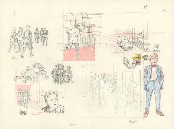 Sketch, Blake et Mortimer, Huit heures à Berlin (T.29), Antoine Aubin