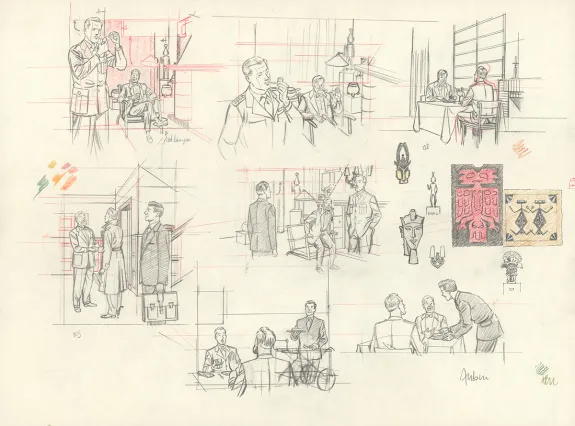 Sketch, Blake et Mortimer, Huit heures à Berlin (T.29), Antoine Aubin