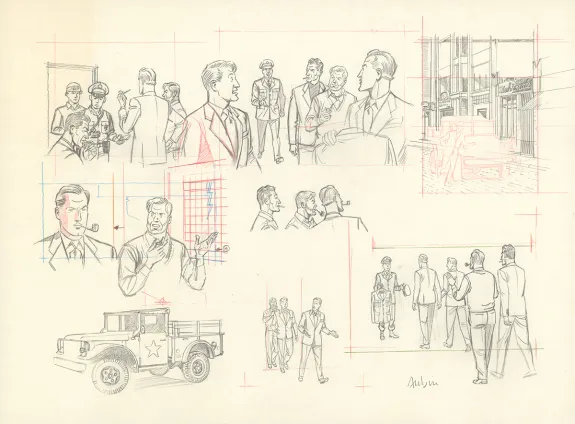 Sketch, Blake et Mortimer, Huit heures à Berlin (T.29), Antoine Aubin