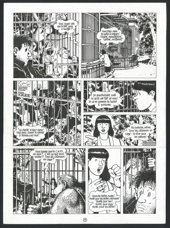 Black and white original page, La Débauche, Jacques Tardi