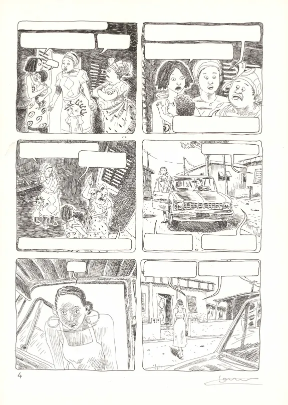 Planche noir et blanc, Aya de Yopougon, Volume 5 (T.5), Clément Oubrerie
