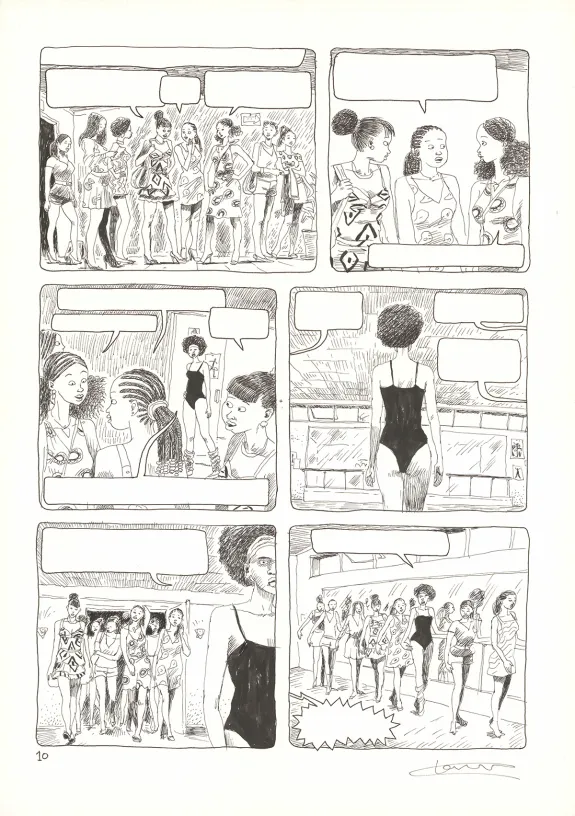 Planche noir et blanc, Aya de Yopougon, Volume 5 (T.5), Clément Oubrerie