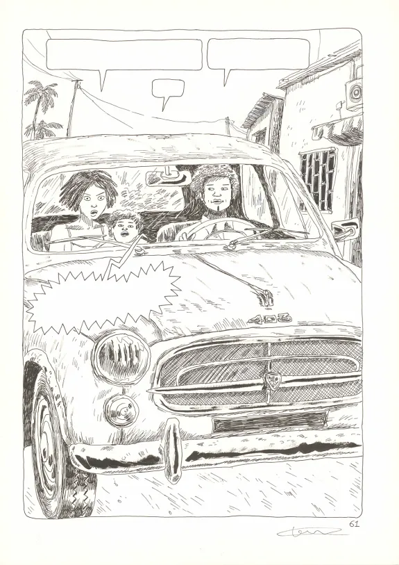Black and white original page, Aya de Yopougon, Volume 4 (T.4), Clément Oubrerie