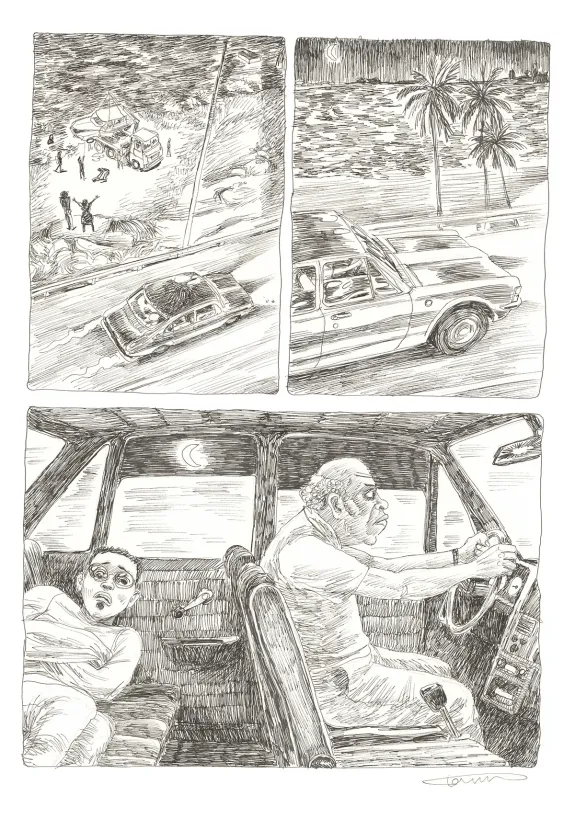 Planche noir et blanc, Aya de Yopougon, Volume 7 (T.7), Clément Oubrerie