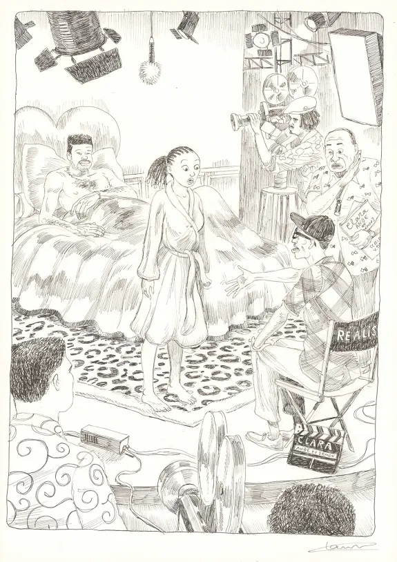 Planche noir et blanc, Aya de Yopougon, Volume 7 (T.7), Clément Oubrerie