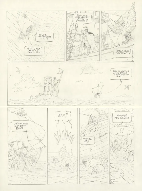 Black and white original page, Sprague (T.1), Olivier Roman