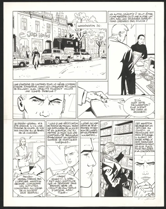 Planche noir et blanc, I.R.$., Le Corrupteur (T.6), Bernard Vrancken