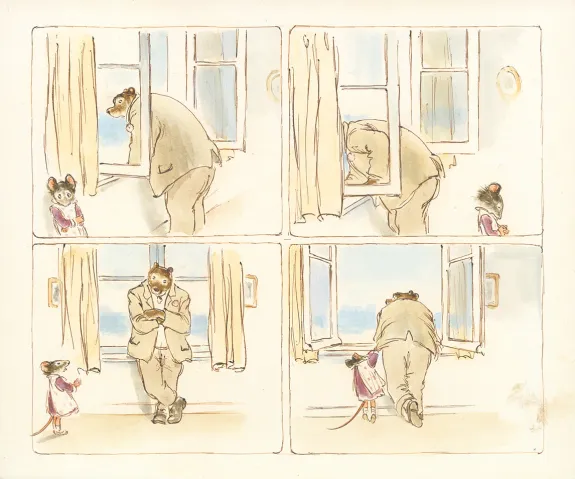 Illustration couleur, Ernest et Célestine, Le Patchwork, Gabrielle Vincent