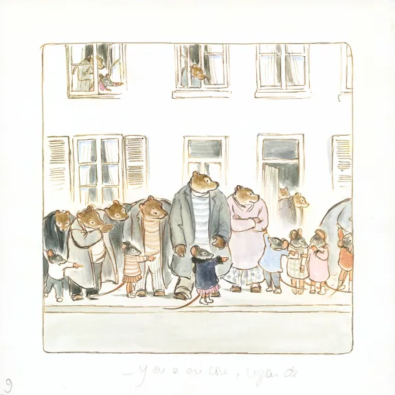Illustration couleur, Ernest et Célestine, La Fanfare, Gabrielle Vincent