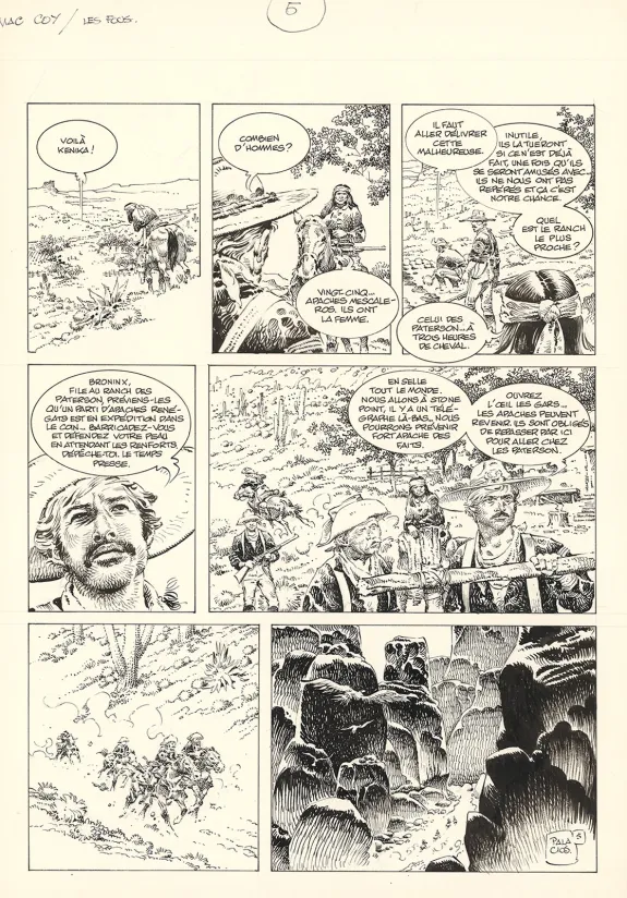 Planche noir et blanc, Mac Coy, Le Désert des fous (T.14), Antonio Hernandez Palacios