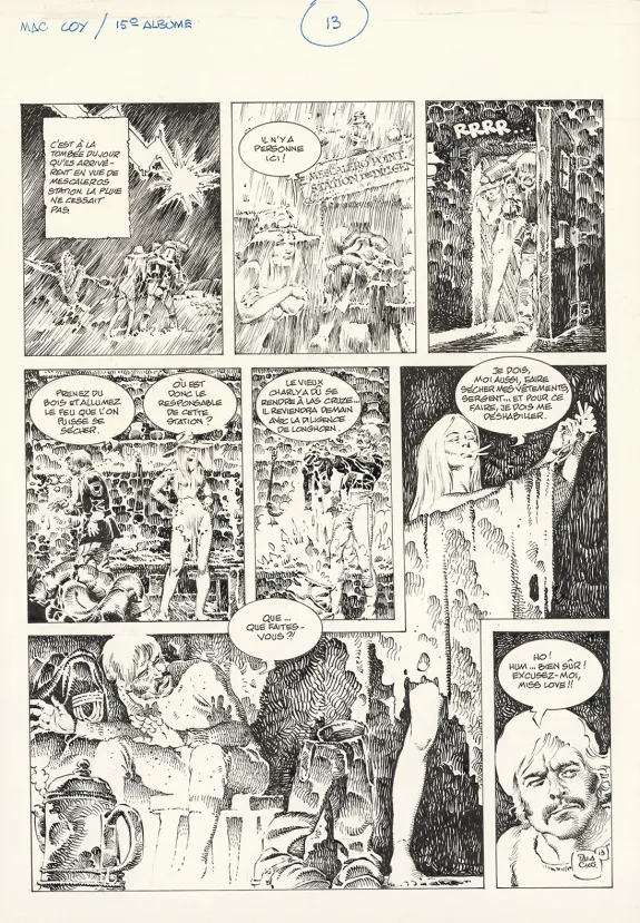 Planche noir et blanc, Mac Coy, Mescaleros Station (T.15), Antonio Hernandez Palacios