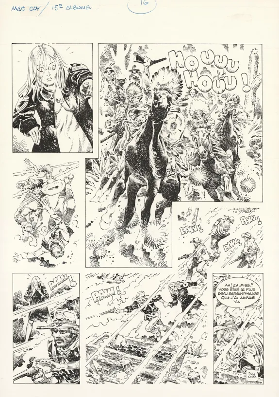 Planche noir et blanc, Mac Coy, Mescaleros Station (T.15), Antonio Hernandez Palacios