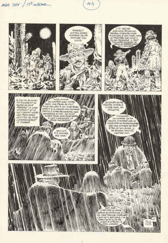 Planche noir et blanc, Mac Coy, Mescaleros Station (T.15), Antonio Hernandez Palacios