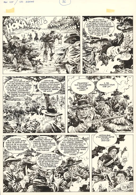 Planche noir et blanc, Mac Coy, Little Big Horn (T.8), Antonio Hernandez Palacios