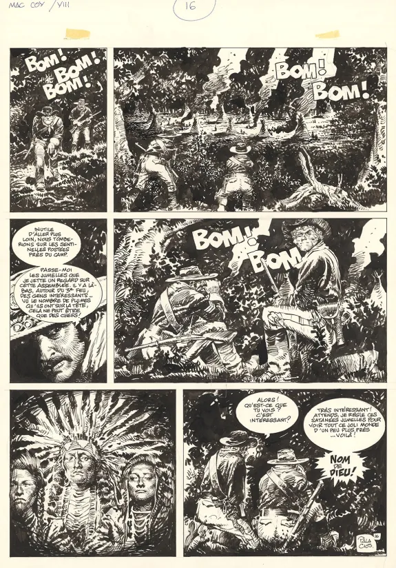 Planche noir et blanc, Mac Coy, Little Big Horn (T.8), Antonio Hernandez Palacios
