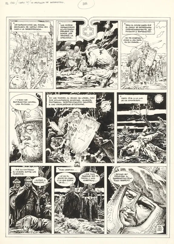 Planche noir et blanc, El Cid, La Cruzada de Barbastro (T.4), Antonio Hernandez Palacios