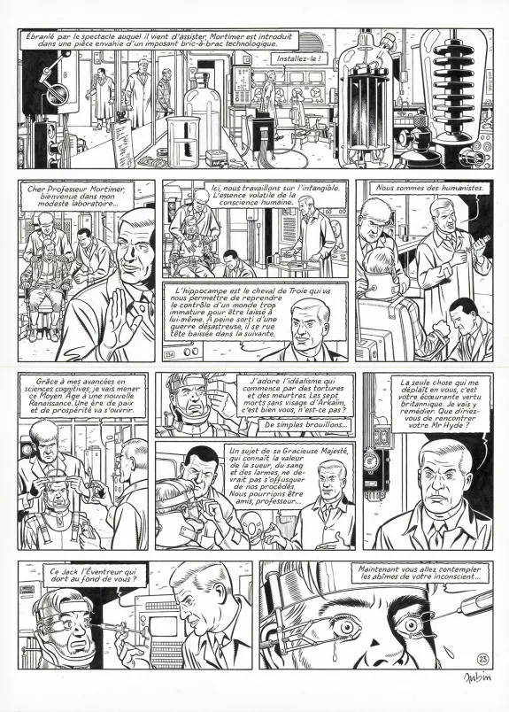 Black and white original page, Blake et Mortimer, Huit heures à Berlin (T.29), Antoine Aubin
