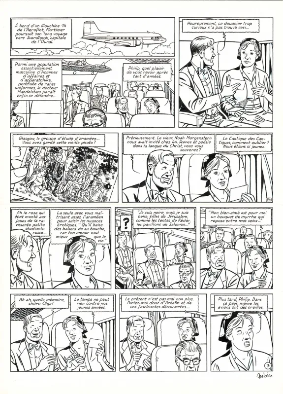 Planche noir et blanc, Blake et Mortimer, Huit heures à Berlin (T.29), Antoine Aubin