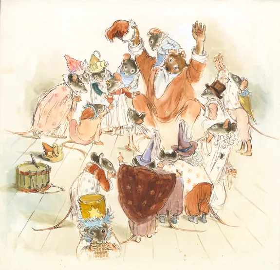 Illustration couleur, Ernest et Célestine, Noël chez Ernest et Célestine, Gabrielle Vincent