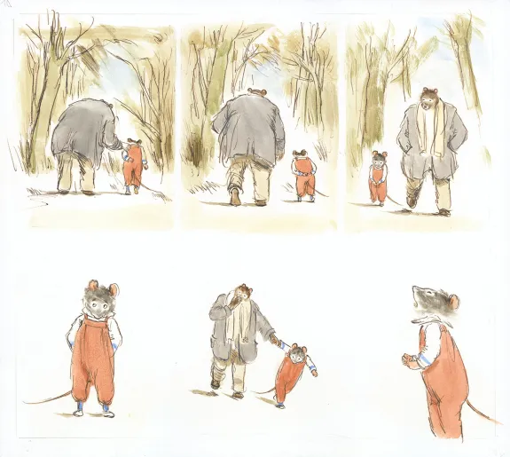 Illustration couleur, Ernest et Célestine, La Cabane, Gabrielle Vincent