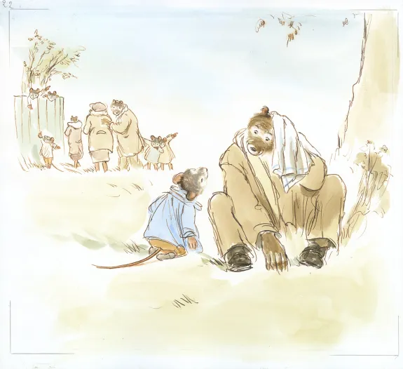 Illustration couleur, Ernest et Célestine, Le Labyrinthe, Gabrielle Vincent