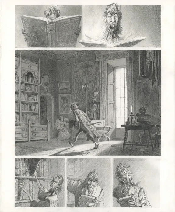 Planche noir et blanc, Don Quichotte de la Manche, Paul & Gaëtan Brizzi