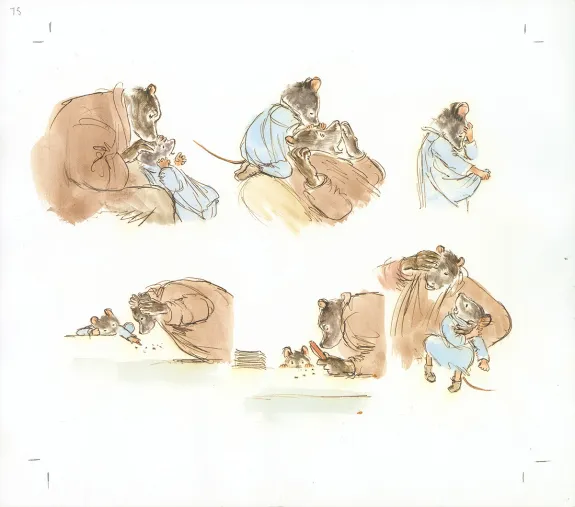 Illustration couleur, Ernest et Célestine, Ernest et Célestine ont des poux, Gabrielle Vincent