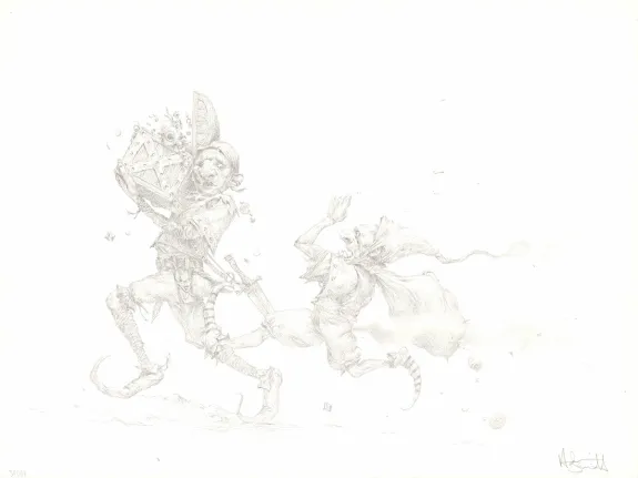 Illustration noir et blanc, Féerie, Dark fantasy, Adrian Smith