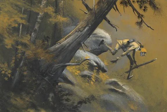Colored illustration, Le dernier des Mohicans,  Cromwell