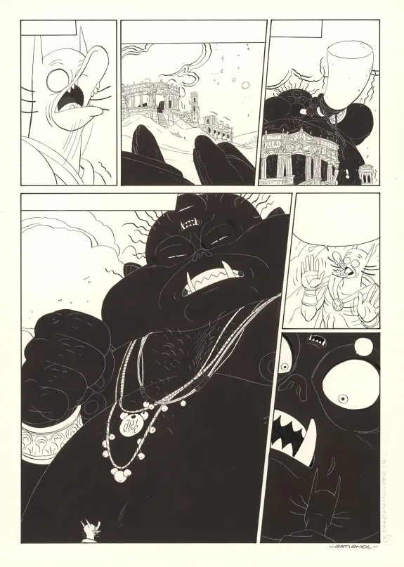 Black and white original page, Donjon Monsters, Un héritage trompeur (T.17), Bertrand Gatignol