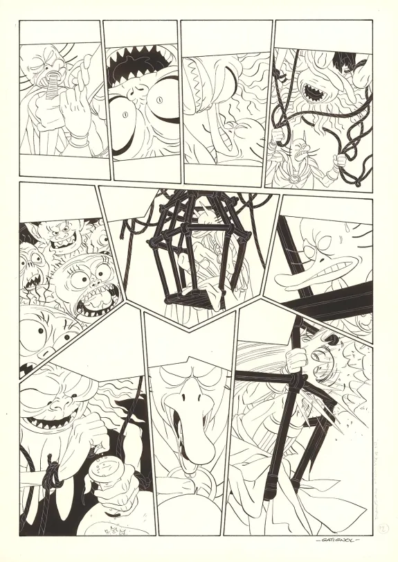 Black and white original page, Donjon Monsters, Un héritage trompeur (T.17), Bertrand Gatignol