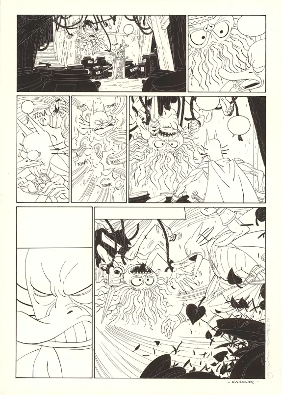 Planche noir et blanc, Donjon Monsters, Un héritage trompeur (T.17), Bertrand Gatignol