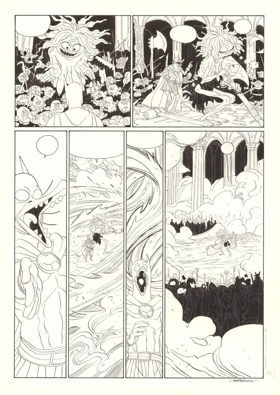 Black and white original page, Donjon Monsters, Un héritage trompeur (T.17), Bertrand Gatignol