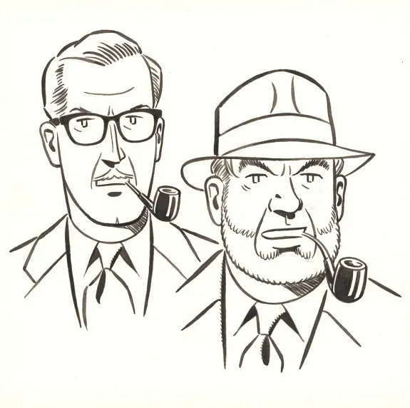 Illustration noir et blanc, Blake et Mortimer, Huit heures à Berlin (T.29), Antoine Aubin