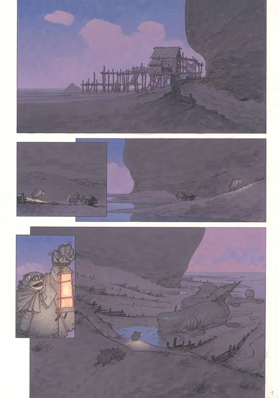 Colored original page, Sa Majesté des ours, Les Colonnes de Garuda (T.1), Didier Cassegrain