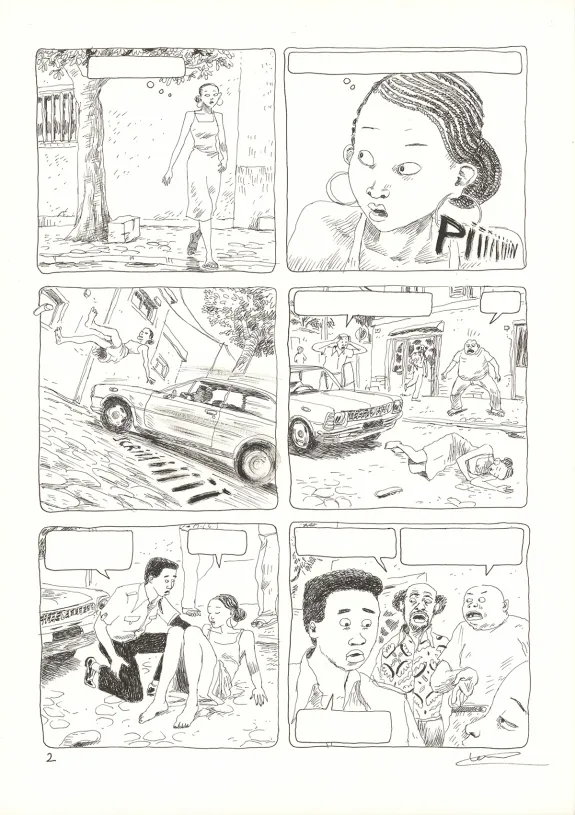 Planche noir et blanc, Aya de Yopougon, Volume 5 (T.5), Clément Oubrerie