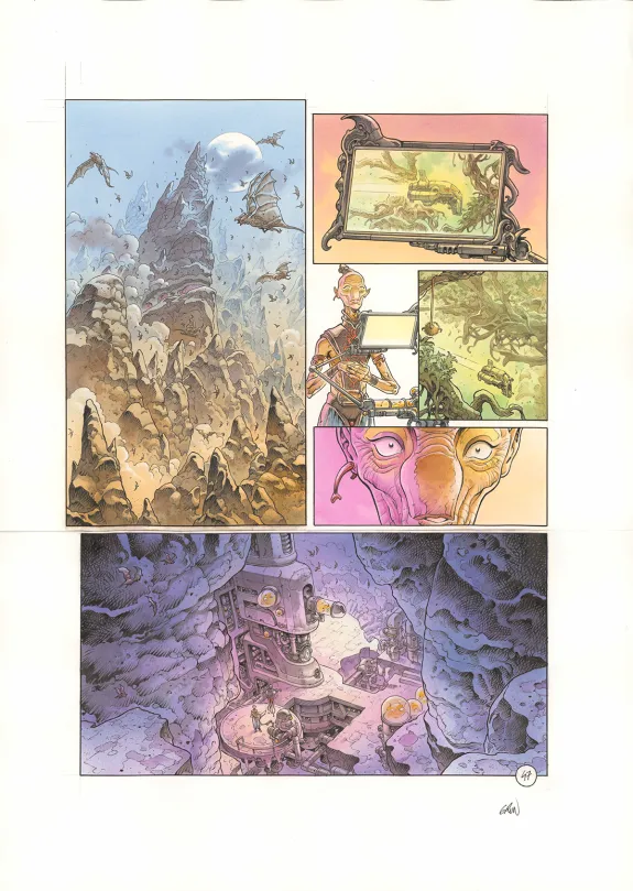 Colored original page, Space Relic Hunters,  Grun