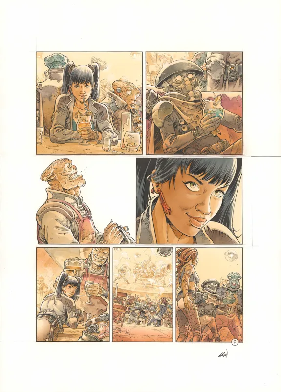 Colored original page, Space Relic Hunters,  Grun