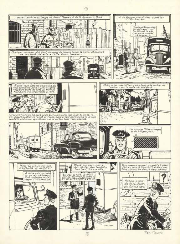 Planche noir et blanc, Blake et Mortimer, L'Étrange Rendez-vous (T.15), Ted Benoit