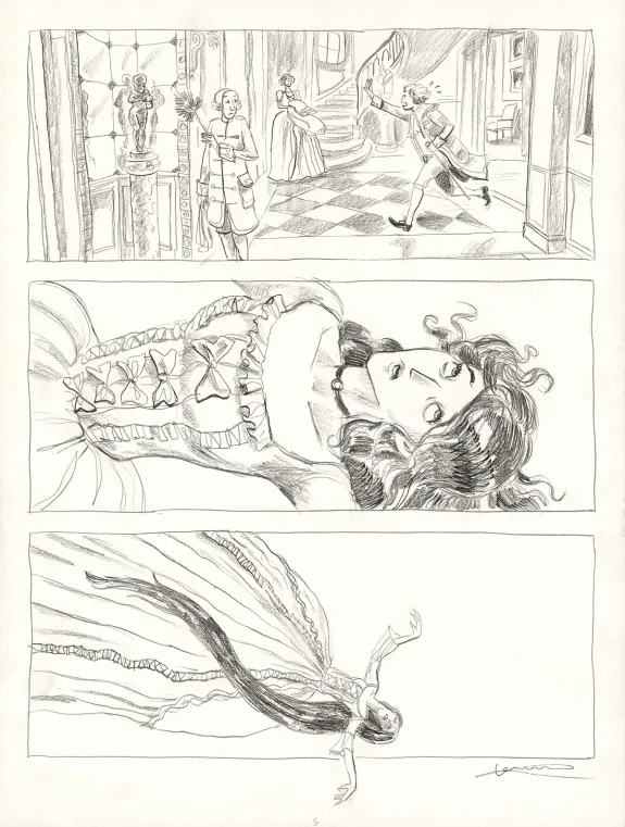 Planche noir et blanc, Voltaire amoureux, Voltaire très amoureux (T.2), Clément Oubrerie