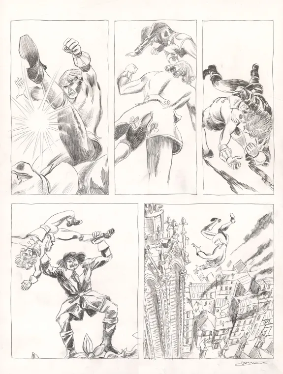 Planche noir et blanc, Voltaire amoureux, Voltaire très amoureux (T.2), Clément Oubrerie