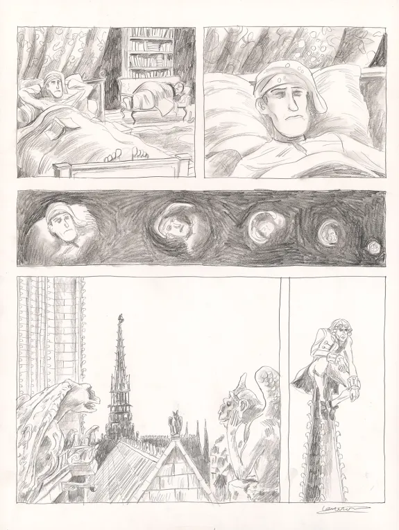Black and white original page, Voltaire amoureux, Voltaire très amoureux (T.2), Clément Oubrerie