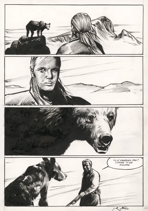Planche noir et blanc, La Dernière Reine, Jean-Marc Rochette