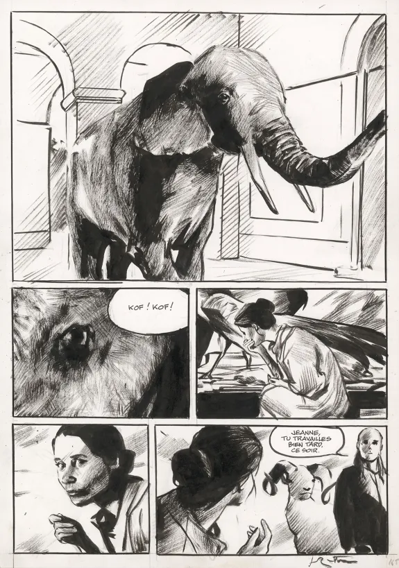 Planche noir et blanc, La Dernière Reine, Jean-Marc Rochette