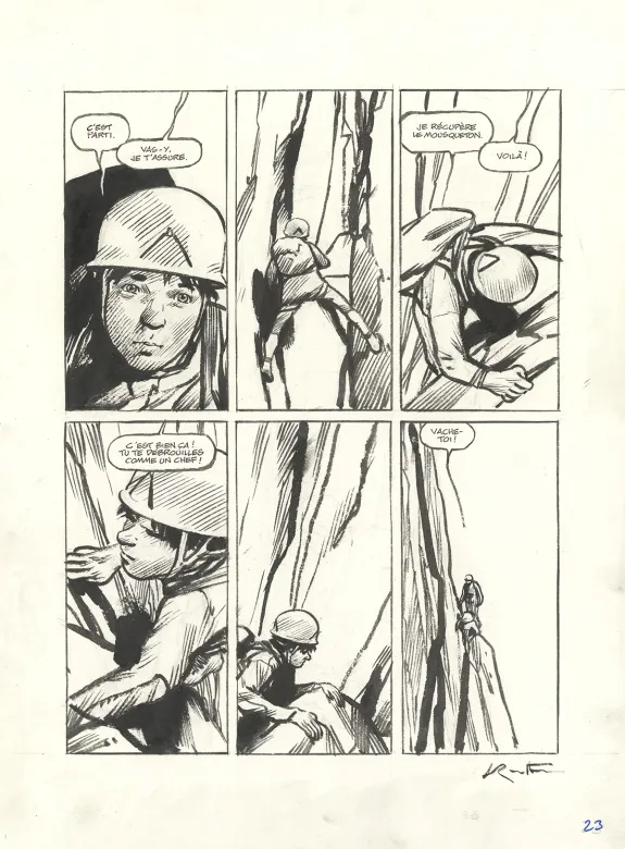 Black and white original page, Ailefroide, altitude 3954, Jean-Marc Rochette