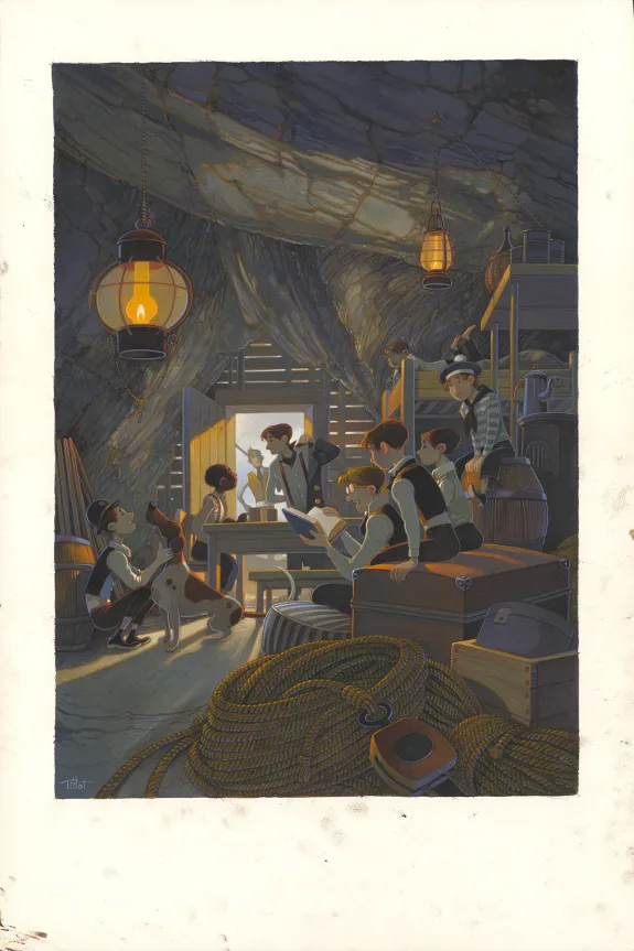 Colored illustration, Deux ans de vacances, Frédéric Pillot