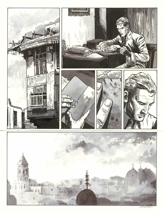Planche noir et blanc, Les Enfants du ciel, Bernard Vrancken