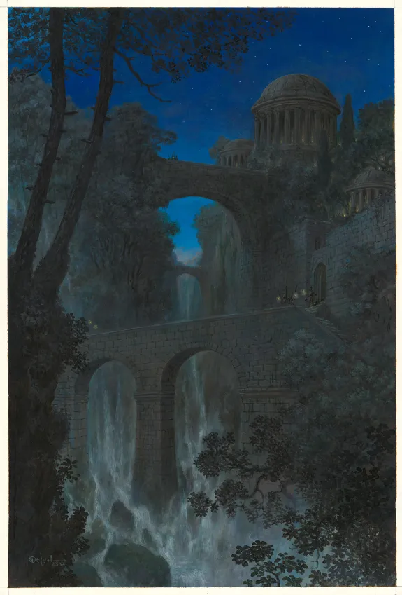 Illustration couleur, La Tapisserie de Fionavar, L'Arbre de l'été (T.1), Julien Delval
