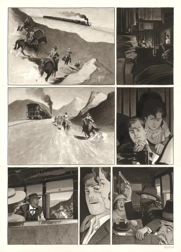 Black and white original page, Mauvaise Réputation, La Véritable histoire d'Emmett Dalton 2/2 (T.2), Emmanuel Bazin