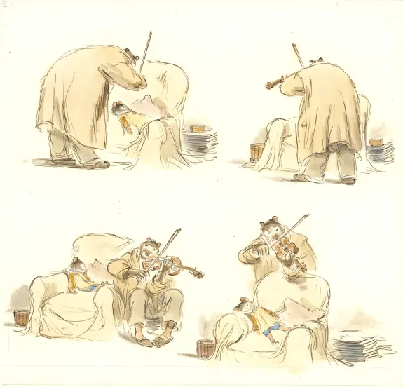 Illustration couleur, Ernest et Célestine, Une chanson, Gabrielle Vincent